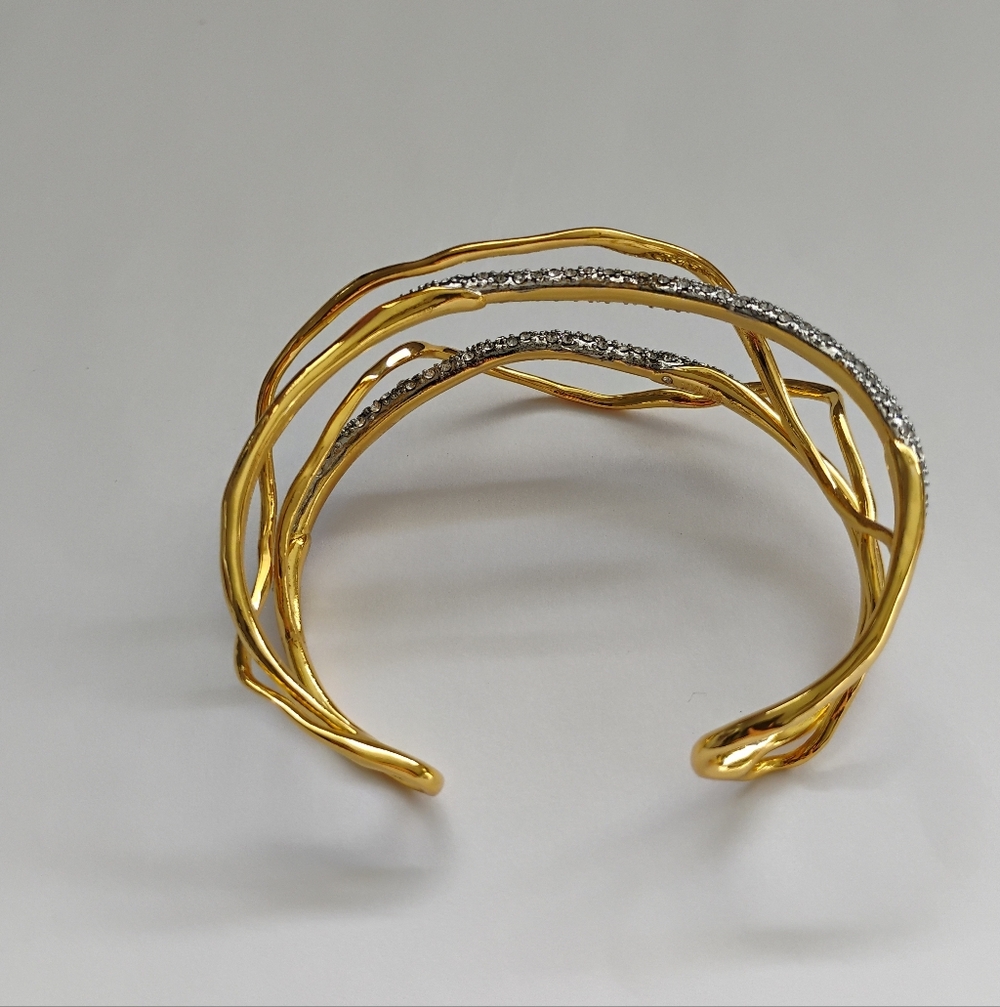 Alexis Bittar Solanales Gold Crystal Intertwined Cuff Bracelet - Picture 5 of 9